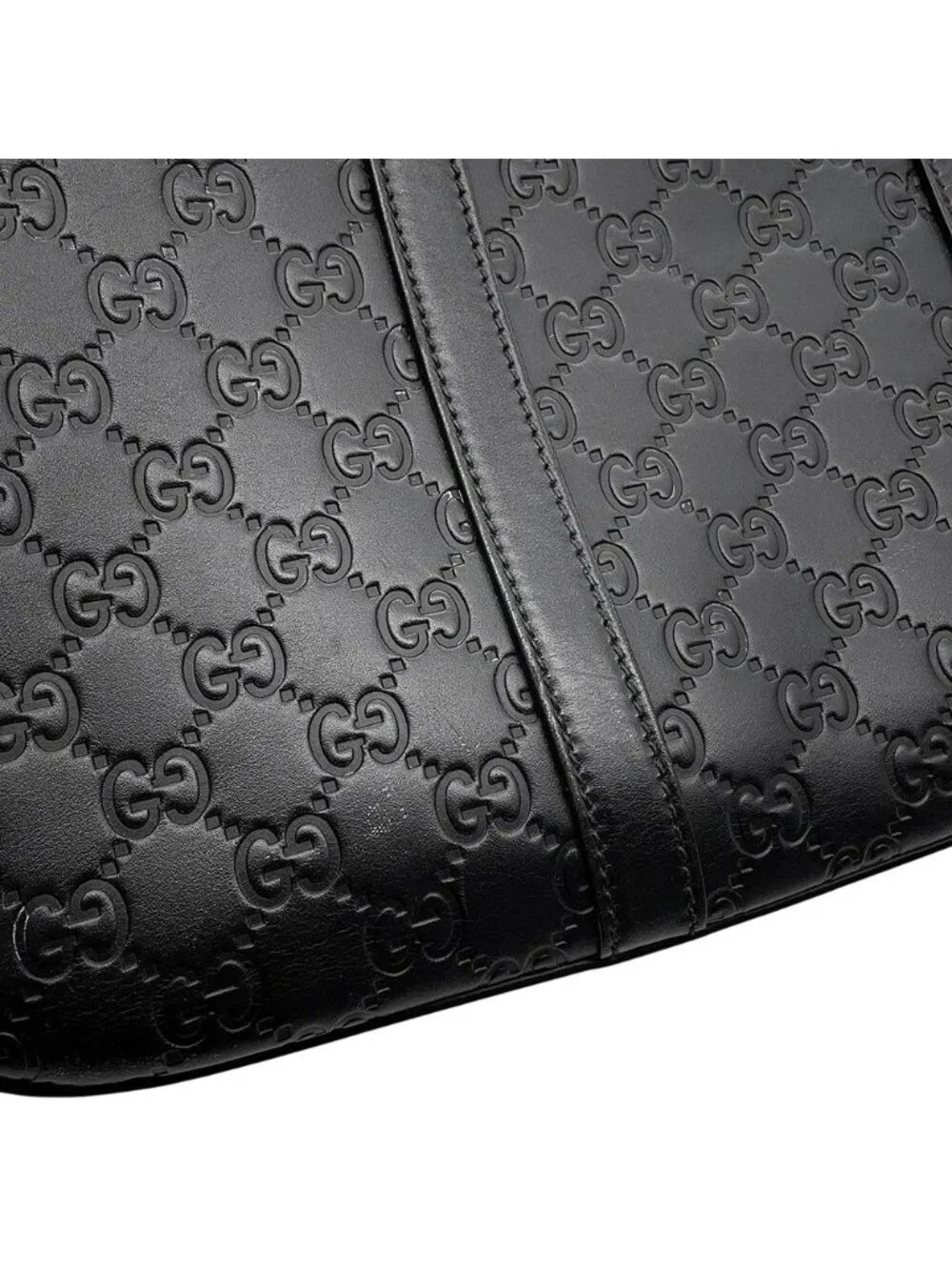 Gucci Shoulder Bag Briefcase GG Guccissima Leather Business 2-Way Black